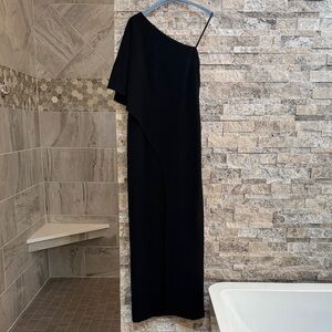 Adrianna Papell Black One Shoulder Dress